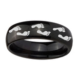 10mm-Foot-Print-Dome-Black-Tungsten-Carbide-Wedding-Band-Ring