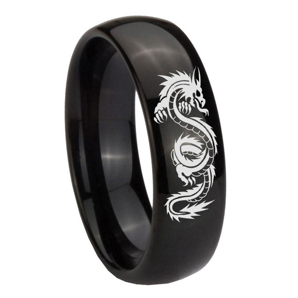 10mm-Dragon-Dome-Black-Tungsten-Carbide-Wedding-Bands-Ring