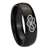 10mm-Infinity-Love-Dome-Black-Tungsten-Carbide-Men's-Wedding-Ring