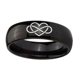 10mm-Infinity-Love-Dome-Black-Tungsten-Carbide-Men's-Wedding-Ring