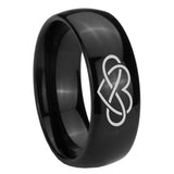 8mm Infinity Love Dome Black Tungsten Carbide Engagement Ring