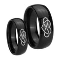 Infinity Love Dome Black Tungsten Couple Rings