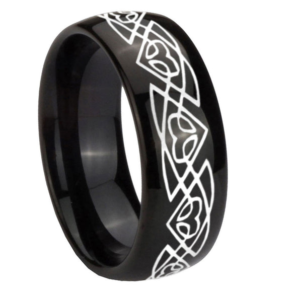 10mm-Celtic-Braided-Dome-Black-Tungsten-Carbide-Mens-Anniversary-Ring