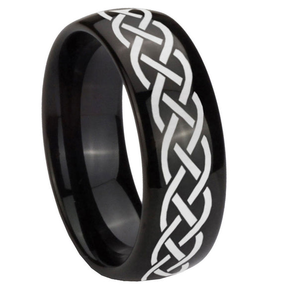 8mm-Celtic-Knot-Dome-Black-Tungsten-Carbide-Mens-Anniversary-Ring