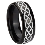 8mm-Celtic-Knot-Dome-Black-Tungsten-Carbide-Mens-Anniversary-Ring