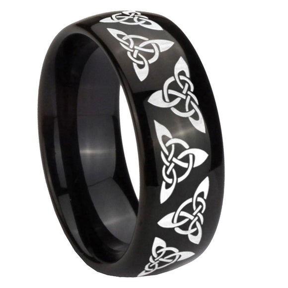 10mm-Celtic-Knot-Dome-Black-Tungsten-Carbide-Mens-Anniversary-Ring
