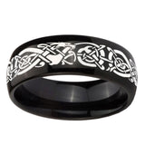10mm-Celtic-Knot-Dragon-Dome-Black-Tungsten-Carbide-Men's-Band-Ring