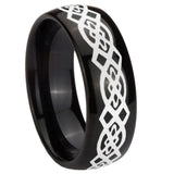 10mm-Celtic-Knot-Dome-Black-Tungsten-Carbide-Mens-Bands-Ring