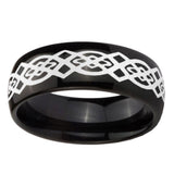 10mm-Celtic-Knot-Dome-Black-Tungsten-Carbide-Mens-Bands-Ring