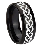 10mm-Laser-Celtic-Knot-Dome-Black-Tungsten-Carbide-Mens-Anniversary-Ring
