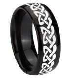 10mm-Celtic-Knot-Love-Dome-Black-Tungsten-Carbide-Mens-Anniversary-Ring