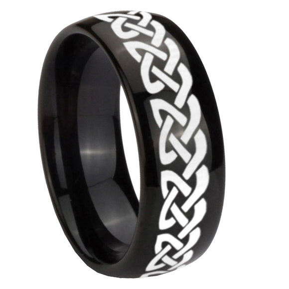 8mm-Celtic-Knot-Love-Dome-Black-Tungsten-Carbide-Mens-Anniversary-Ring