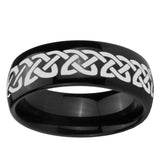10mm Celtic Knot Love Dome Black Tungsten Ring