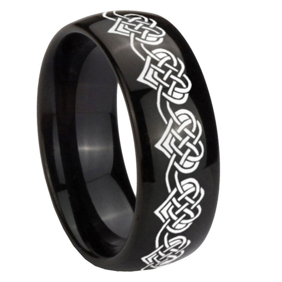 10mm-Celtic-Knot-Heart-Dome-Black-Tungsten-Carbide-Mens-Anniversary-Ring