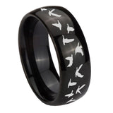 10mm-Flying-Geese-Hunting-Dome-Black-Tungsten-Carbide-Mens-Anniversary-Ring