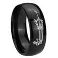 8mm Geekery Oathkeeper Kingdom Hearts Dome Polish Black Mens Engraved Ring