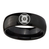 5, 8mm Green Lantern Dome Polish Black Tungsten Ring For Men