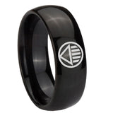 8mm Black Lantern Dome Polish Black Tungsten Mens Wedding Rings