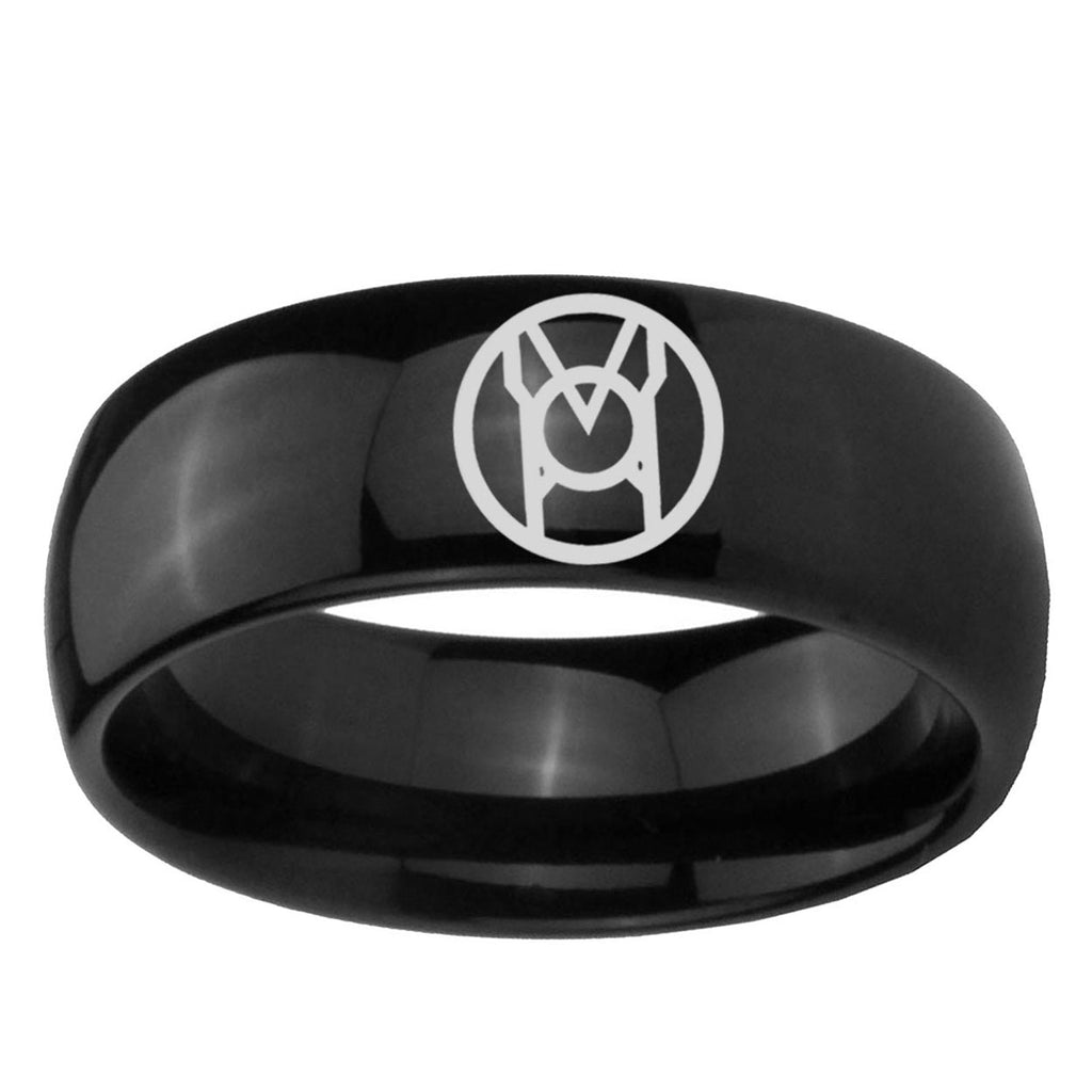 5mm Larfleeze Green Lantern Dome Polish Black Mens Engraved Ring