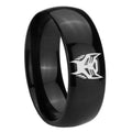 8mm Transformers Insignias Dome Polish Black Mens Engraved Ring