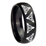 8mm-Celtic-Triangles-Dome-Brush-Black-Tungsten-Carbide-Custom-Ring-for-Men