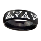 8mm-Celtic-Triangles-Dome-Brush-Black-Tungsten-Carbide-Custom-Ring-for-Men