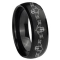 10mm Irish Claddagh Dome Brush Black Tungsten Carbide Men's Promise Rings