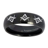 10mm-Master-Mason-Masonic--Dome-Brush-Black-Tungsten-Carbide-Promise-Ring