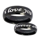 10mm-I-Love-You-Forever-and-ever-Dome-Brush-Black-Tungsten-Rings-for-Men