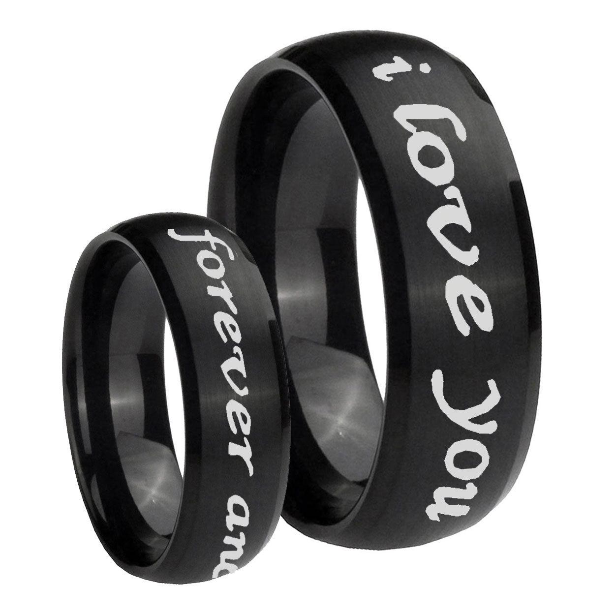 Multiple Christian Cross Tungsten Carbide Wedding Set Rings