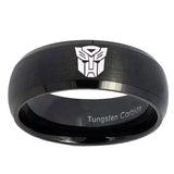 10mm-Transformers-Autobot-Dome-Brush-Black-Tungsten-Carbide-Men's-Bands-Ring