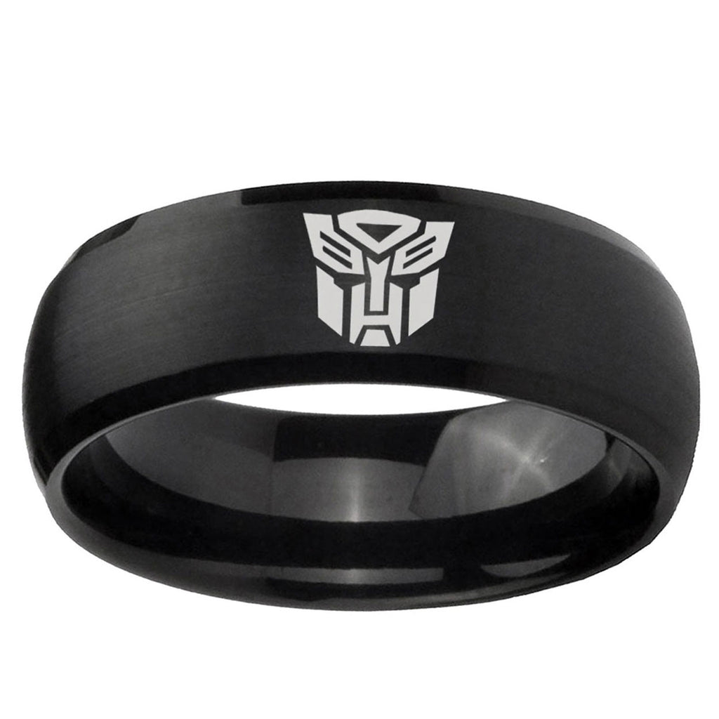 5MMTransformers Autobot Dome Brush Black Tungsten Mens Band