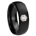 10mm Chief Master Sergeant Vector Dome Brush Black Tungsten Carbide Bands Ring
