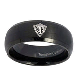 10mm-CTR-Dome-Brush-Black-Tungsten-Carbide-Mens-Anniversary-Ring