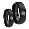 CTR Dome Brush Black Tungsten Couple Wedding Bands