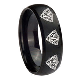 8mm-Multiple-CTR-Dome-Brush-Black-Tungsten-Carbide-Men's-Engagement-Band