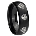 8MM Multiple CTR Dome Brush Black Tungsten Wedding Band