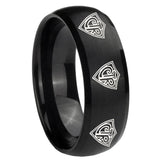 8mm Multiple CTR Dome Brush Black Tungsten Carbide Men's Engagement Band