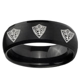 5, 8mm Multiple CTR Dome Brush Black Tungsten Ring