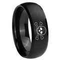 10mm Skull Dome Brush Black Tungsten Carbide Mens Engagement Ring