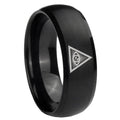 8MM Seeing Eye of God Dome Matte Black Men's Tungsten Rings