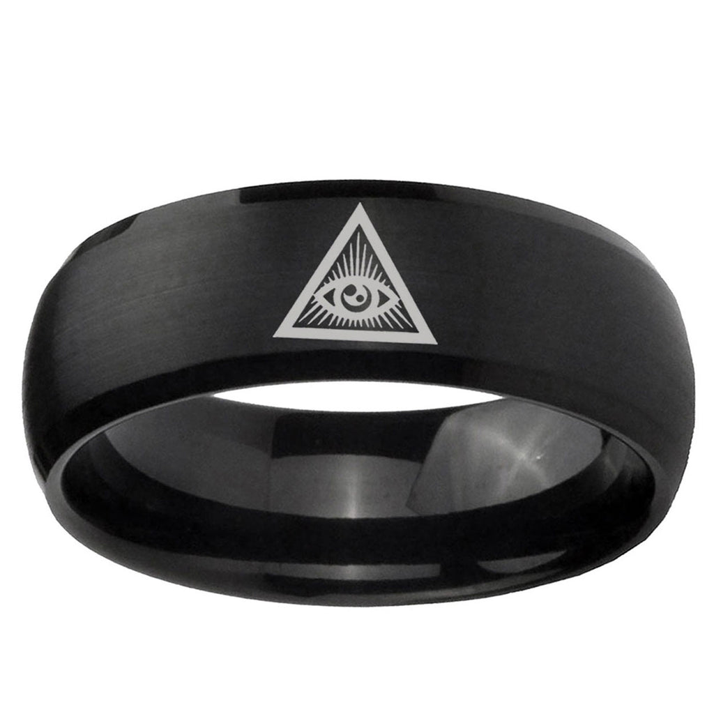 5MMSeeing Eye of God Dome Matte Black Men's Tungsten Rings