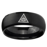 5, 8mm Seeing Eye of God Dome Matte Black Men's Tungsten Rings