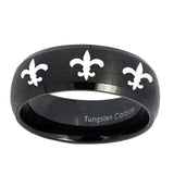 8mm-Multiple-Fleur-De-Lis-Dome-Brush-Black-Tungsten-Carbide-Promise-Ring