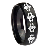 10mm-Multiple-Fleur-De-Lis-Dome-Brush-Black-Tungsten-Mens-Anniversary-Ring