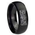 8MM Islamic Shahada Dome Matte Black Men's Tungsten Rings