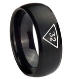 8mm-Masonic-32-Triangle-Freemason-Dome-Brush-Black-Tungsten-Carbide-Mens-Promise-Ring