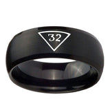 8mm-Masonic-32-Triangle-Freemason-Dome-Brush-Black-Tungsten-Carbide-Mens-Promise-Ring