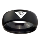 10mm-Masonic-32-Triangle-Design-Freemason-Dome-Brush-Black-Tungsten-Carbide-Men's-Wedding-Band