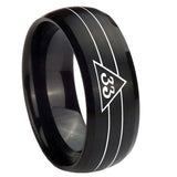 8mm-Masonic-32-Duo-Line-Freemason-Dome-Brush-Black-Tungsten-Carbide-Mens-Promise-Ring